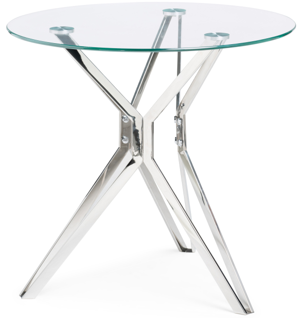 Woodville Стеклянный стол Roko 90 хром | Ширина - 90; Высота - 75; Длина - 90 см