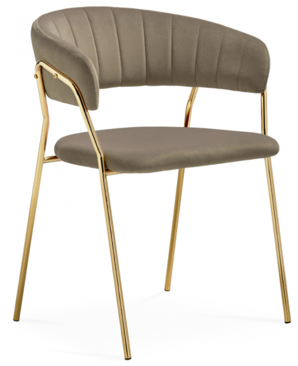 Woodville Стул на металлокаркасе "Kamelia 1" капучино / золотистый | Ширина - 60; Глубина - 52; Высота - 79 см