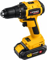 Steher CDB-200-1 Бесщёточная дрель-шуруповерт, 20В , 1 АКБ (2Ач), в кейсе
