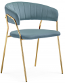 Woodville Стул на металлокаркасе "Kamelia 1" светло-голубой / золотой | Ширина -  60; Глубина - 52; Высота - 79 см