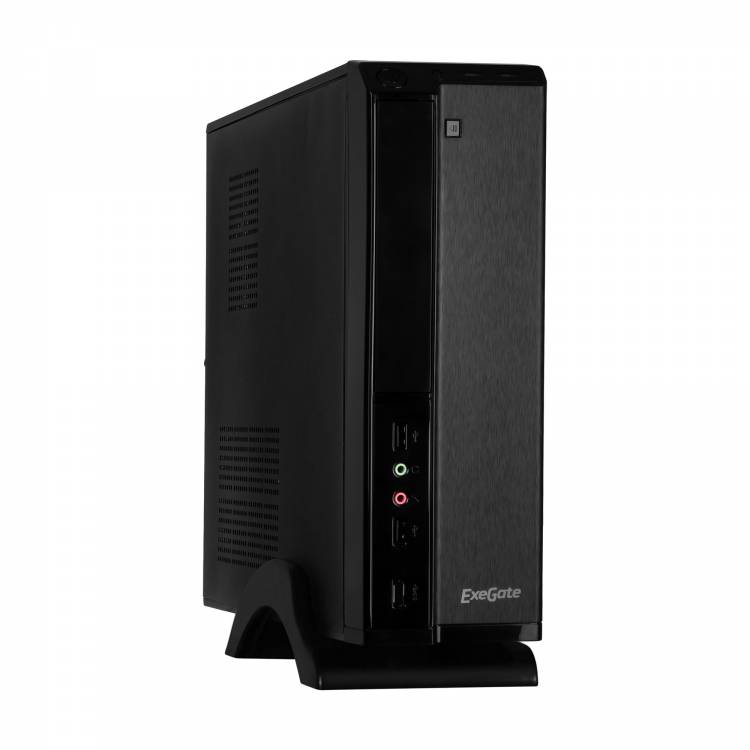 Корпус MiniITX Exegate MI-207 Black, miniITX/mATX, <M450, 80mm>, 2*USB, Audio