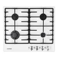 Варочная поверхность NORDFROST HS 6043 W / конфорок - 4 шт, решетки - чугун, электроподжиг, газ-контроль
