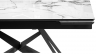 Woodville Стеклянный стол "Блэкбери" белый мрамор / черный | Ширина - 80; Высота - 75; Длина в разложенном виде - 200; Длина - 140 см