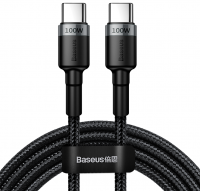 Baseus Кабель USB-C Cafule | Цвет: Черный/Серый | Вид быстрой зарядки: PD2.0 | Мощность: 100Вт | Разъемы: Type-C - Type-C | Длина кабеля: 2м