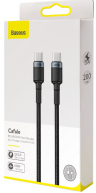 Baseus Кабель USB-C Cafule | Цвет: Черный/Серый | Вид быстрой зарядки: PD2.0 | Мощность: 100Вт | Разъемы: Type-C - Type-C | Длина кабеля: 2м