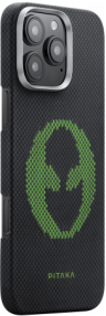 Pitaka Чехол для iPhone 16 Pro Aries Tactile Woven Case Alien | Ультратонкий 1.2 мм | Ультралегкий 