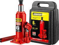 Stayer 43160-6-K Домкрат гидравлический бутылочный "RED FORCE", 6т, 216-413 мм, в кейсе
