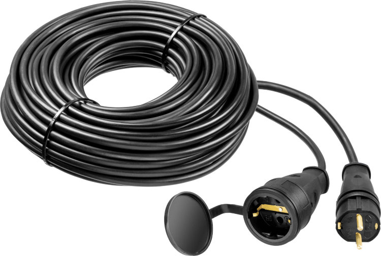 Зубр 55017-20 Удлинитель-шнур "КГ 325-Ш", 20 м, 4000 Вт, 1 гнездо, IP44, КГ 3х2,5 мм2