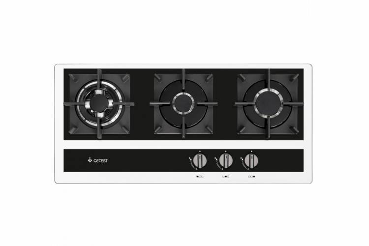 Газовая варочная панель Gefest ПВГ 2150-01 К22 ,  конфорок- 3 шт , решетки- чугун , черный / Global