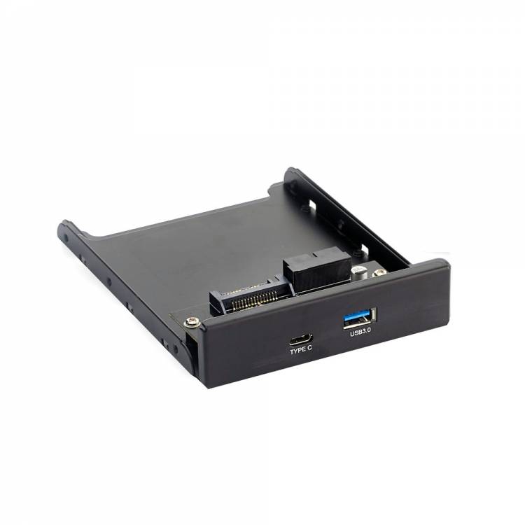 Планка USB на переднюю панель Exegate U3H-617, 3,5", 1*USB3.0+1*TypeC, черная, подсоед-е к мат. плат <EX280447RUS>