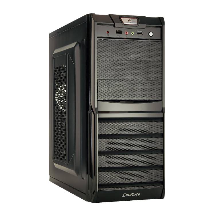 Корпус Miditower Exegate XP-329S Black, ATX, <без БП>, 2*USB, Audio <EX278402RUS>