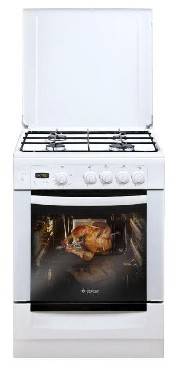 Gefest газовая плита Брест 6100-03 | конфорок - 4 шт | духовка - 52 л | электроподжиг | гриль | чугунные решетки | Цвет: Белый | Global