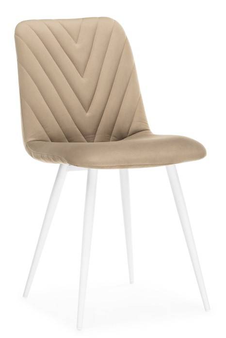 Woodville Стул на металлокаркасе "Ральф" бежевый | белый | Ширина - 44; Глубина - 53; Высота - 83 см