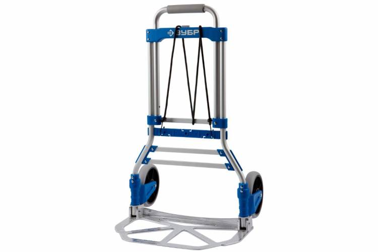 ЗУБР ТР-90 складная хозяйственная тележка, до 90кг, каркас и платформа из алюминия, платформа 48,5 х 28,5см, колёса d13см, вес 4,65кг