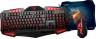 Игровой набор Qumo Axe Strike, кл-ра проводная 104 + 14 клавиш, встроенные подсветки общая + кнопок 7 цветов, мышь проводная, оптическая, 800/1200/1600/2400 dpi, коврик