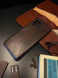Силиконовый чехол под кожу для Samsung Galaxy M32 4G, Коричневый