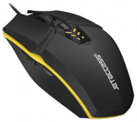 Jetaccess OM-U58 черно-желтая (800/1200/2400/3200dpi, 6 кнопок, soft-touch, USB) Проводная оптическая мышь