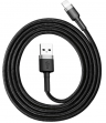 Baseus Кабель USB cafule | Цвет: Черный/Серый | Разъемы: USB-Lightning | Ток зарядки: 2.4А | Длина кабеля: 1м