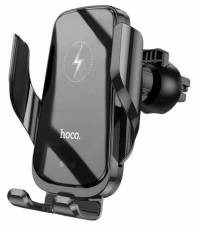 Магнитный держатель HOCO CA202 с беспроводной зарядкой+датчик приближения черный