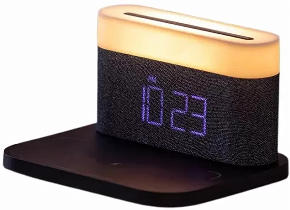 Ночник с беспроводной зарядкой и будильником Xiaomi VFZ Led Lamp Wireless Charger Black (C-WCLL-C02), JOYA