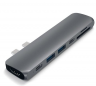 Satechi USB-хаб Aluminum Pro Hub | Все в одном | Для MacBook,Iphone 15 (ST-CMBPM)