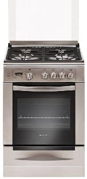 Gefest газовая плита 6100-03 0004 | Количество конфорок: 4 | Объем духовки: 52 л | Электроподжиг | Габариты (ВхШхГ): 85х60х60 см | Цвет: Серебристый | Global