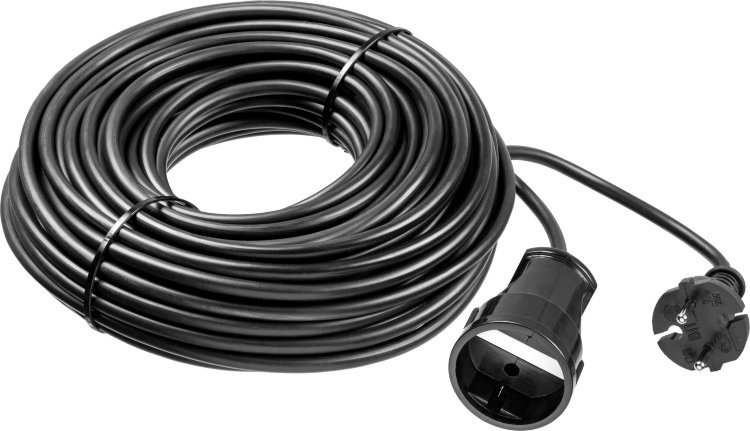 Зубр 55023-20 Удлинитель-шнур "ПВС 207-Ш", 20 м, 2200 Вт, 1 гнездо, ПВС 2х0,75 мм2
