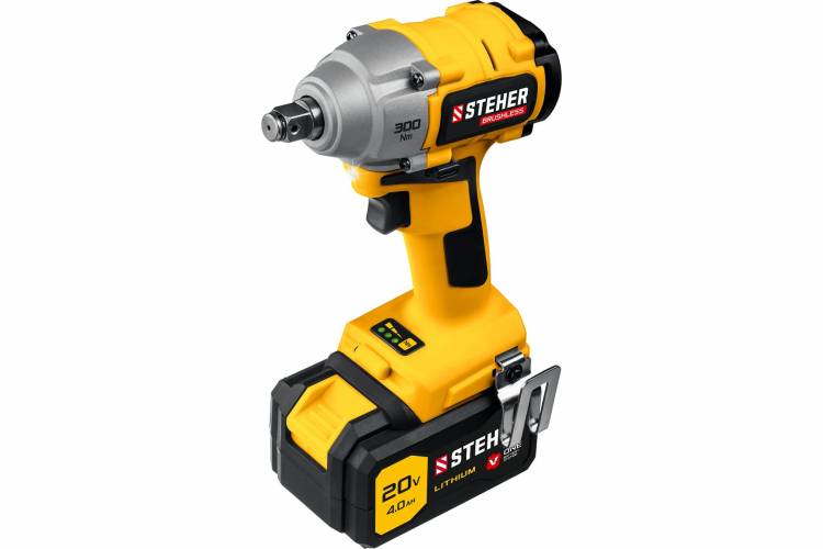 Steher CWB-300-1 20В бесщёточный гайковерт, 1 АКБ (4Ач), в кейсе