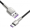 Baseus Кабель USB Cafule Series Metal | Цвет: Черный | Разъемы: USB - Type-C | Длина кабеля: 2м | Ток зарядки: 6A | Мощность: 66вт | Материал: Цинковый сплав/Нейлоновая плетеная проволока