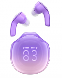 Acefast беспроводные наушники T9 Crystal (Air) color bluetooth earbuds, цвет: grape purple