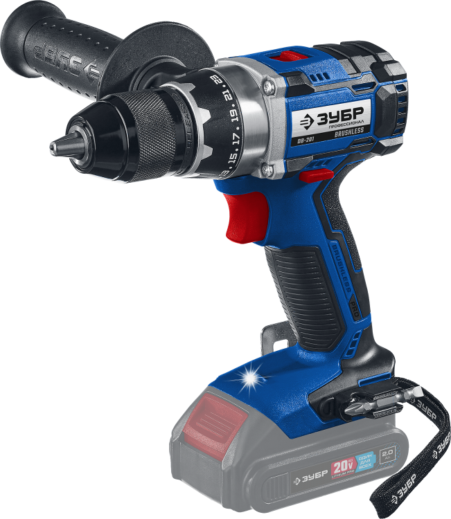 Зубр DB-201 Дрель-шуруповерт, 20В без АКБ, в коробке, Профессионал