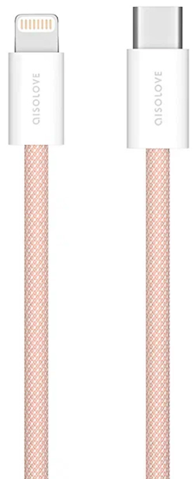 Xiaomi (Mi) Кабель Type-C/Lightning SOLOVE 100 см 20W PD 3А , высокопрочная ABS+ оплетка (DW6 1m Pink  RUS)