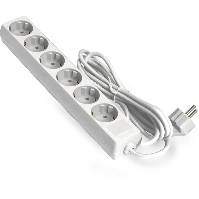 Удлинитель ExeGate ECE-6-3W (6 евророзетки с заземлением, 3м, белый) <EX285833RUS>