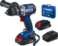 Зубр DB-201-22 Дрель-шуруповерт, 20В 2 АКБ (2Ач), в кейсе, Профессионал