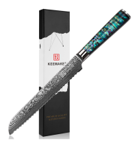 Xiaomi нож из дамасской стали для хлеба Keemake 8 Inch Bread Knife 67 слоев основа VG10 (10CR15MOV) + 316 сталь HRC60+-2 (CL-2) разноцветный