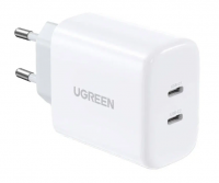 Ugreen Зарядное устройство CD243 (10343) USB-C+USB-C PD Fast Charger 40W EU | оригинальный блок для iPhone 15 pro и 15 pro max 