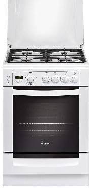 Gefest газовая плита Брест 6100-04 | Количество конфорок: 4 | Объем духовки: 52 л | Электроподжиг | Габариты (ВхШхГ): 85х60х60 см | Цвет: Белый | Global