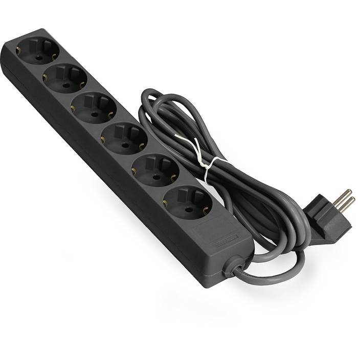 Удлинитель ExeGate ECE-6-5B (6 евророзетки с заземлением, 5м, черный) <EX285834RUS>