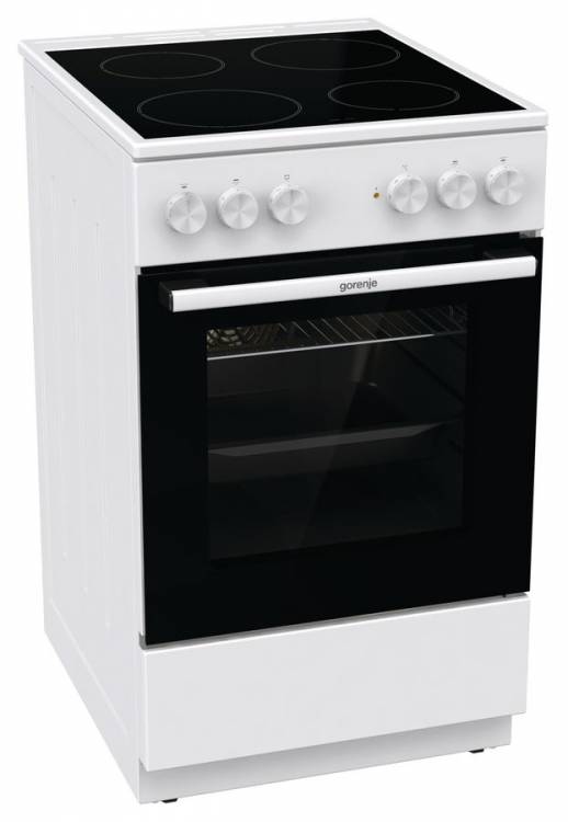 Электрическая плита Gorenje GEC5A41WG / поверхность - стеклокерамика, конфорок - 4 шт, духовка - 62 л, гриль, 85 см x 50 см x 59.4 см Global