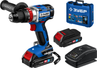 Зубр DBS-201-22 Ударная дрель-шуруповерт, 2 АКБ (2Ач), 20В в кейсе, Профессионал