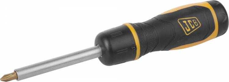 JCB 6мм Набор: Отвертка реверсивная, с битами из хромомолибденовой стали, 7 предм.: SL 5; PH№ 1, 2; PZ№ 1, 2