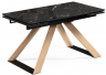 Woodville Стеклянный стол "Гарднер" черный дуб | Ширина - 80; Высота - 80; Длина  в разложенном виде - 200; Длина - 140 см