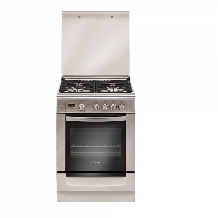Gefest газовая плита 6100-04 0004 | Количество конфорок: 4 | Объем духовки: 52 л | Габариты (ВxШxГ): 85x60x60 см | Цвет: Нержавеющая сталь | Global
