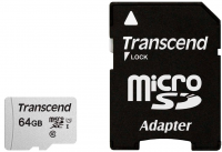 Карта памяти Transcend 300S microSDXC 64 ГБ / Class 10, UHS Class 1, запись - 40 Мбайт/сек, чтение - 95 Мбайт/сек / Global