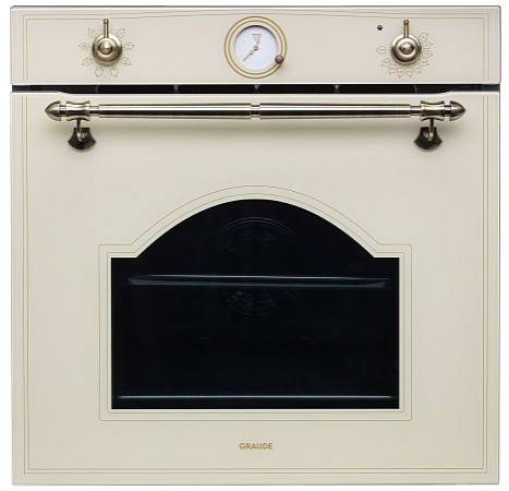 Graude Электрический духовой шкаф BK 60.3 EL | Коллекция-Classic | Цвет-Бежевый | Размеры (ВxШxГ)-59.4x59.4x56.9см | Полный объем-73 л | Максимальная температура-250 °C | Количество программ-8 | Потребляемая мощность-3390 Вт | Родина бренда-Германия