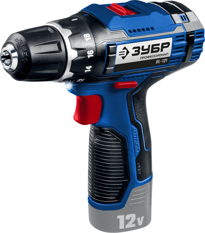 Зубр Дрель-шуруповерт DL-121 без АКБ, 12В, в коробке, Профессионал