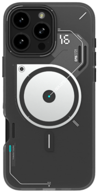 Aulumu A16 Чехол для iPhone 16 Pro Max, TPU IMD совместим с MagSafe, серый полупрозрачный