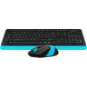 Клавиатура+мышь беспроводная A4Tech Fstyler FG1010 черный/синий Global