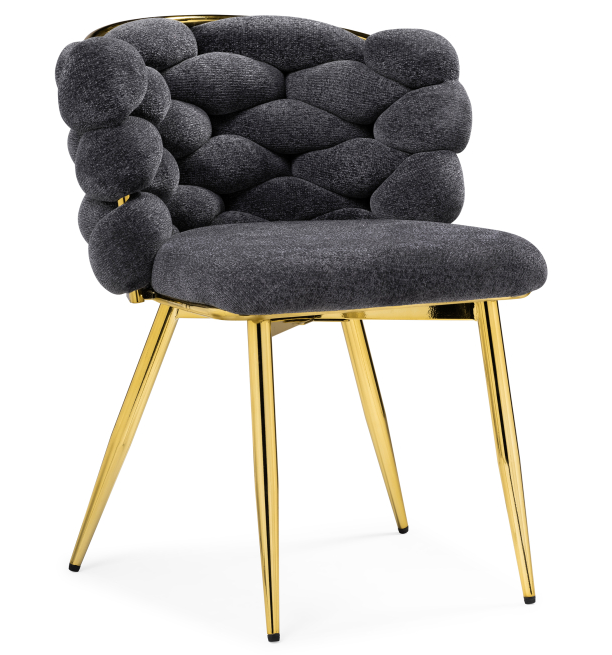 Woodville cтул на металлокаркасе "Rendi" , gray / gold , страна производства - Россия , материал каркаса - металл , материал сиденья - ткань /  15556